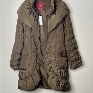 Chic Olive Puffer Coat for Women